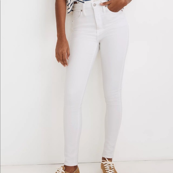 Madewell 10” high rise skinny jeans in pure white. NWT. Size 28 - Picture 2 of 5